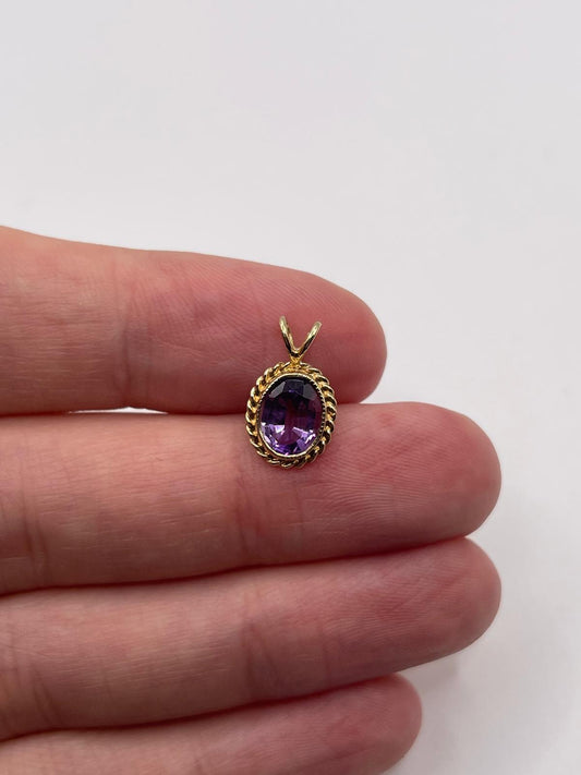 9ct gold amethyst pendant