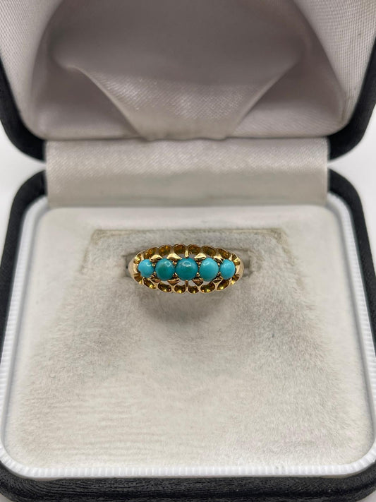 18ct gold turquoise ring