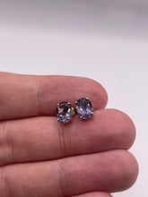 Load image into Gallery viewer, 9ct gold blueberry quartz earrings
