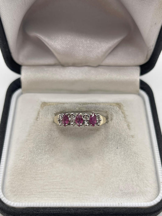 9ct gold ruby and diamond ring