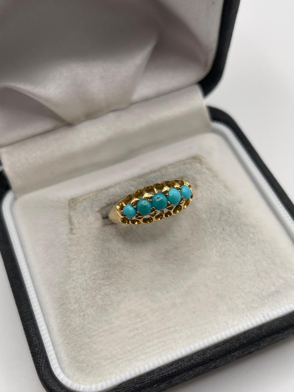 18ct gold turquoise ring