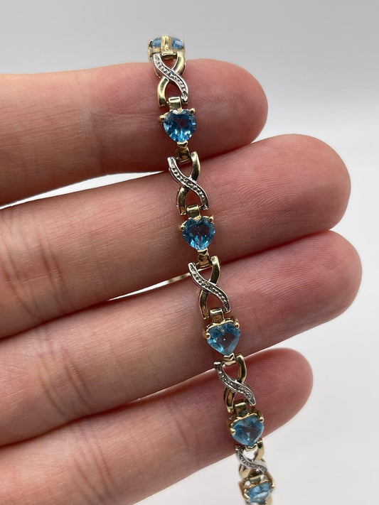 9ct gold topaz and diamond bracelet