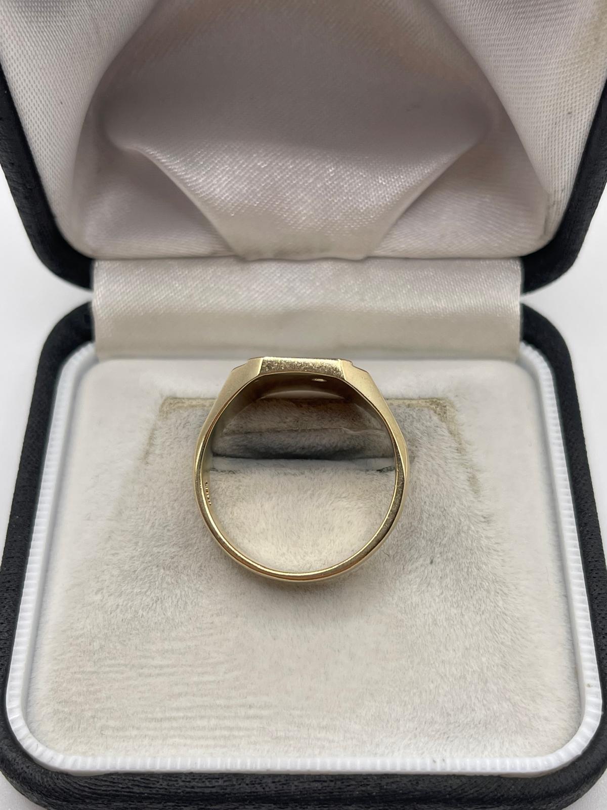 9ct gold diamond signet ring