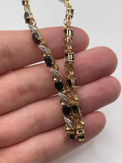 9ct gold sapphire and diamond bracelet