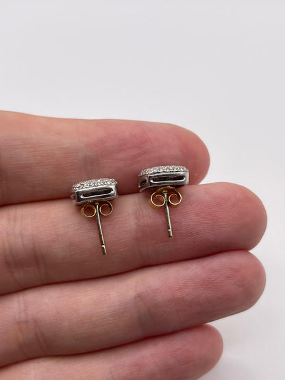 18ct white gold sapphire and diamond earrings