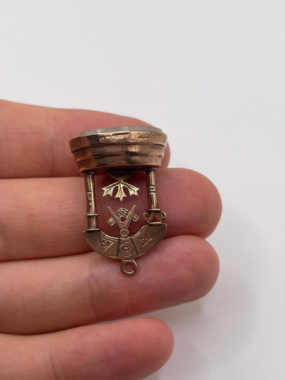 9ct rose gold masonic fob