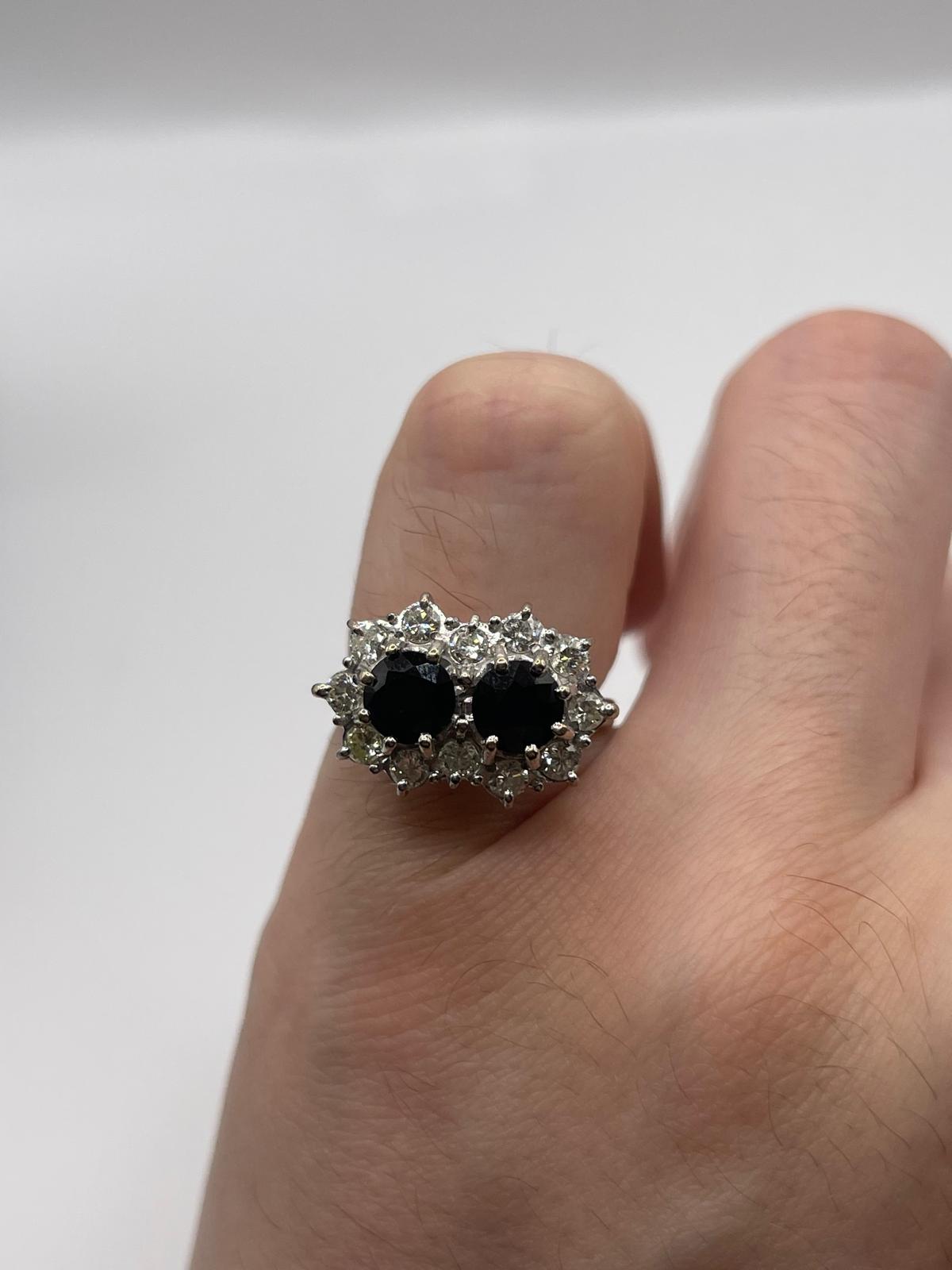 18ct white gold sapphire and diamond ring