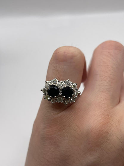 18ct white gold sapphire and diamond ring