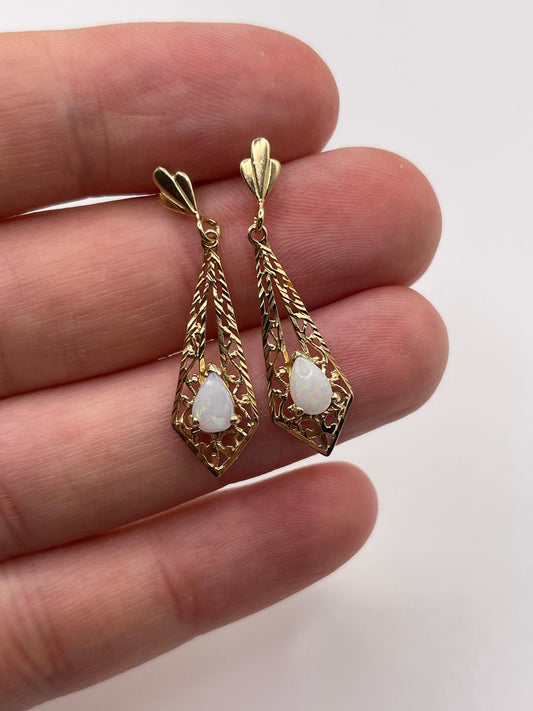9ct gold opal earrings