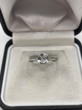 Load image into Gallery viewer, 14ct white gold topaz and diamond ring
