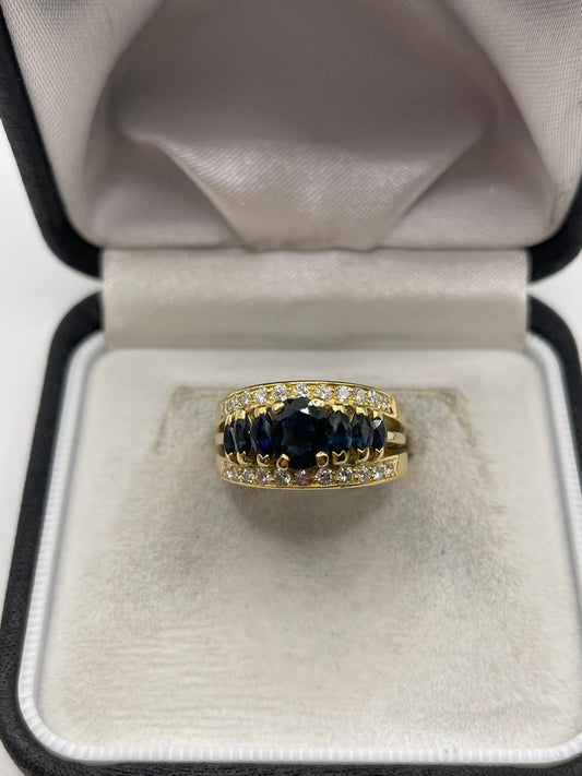 18ct gold sapphire and diamond ring