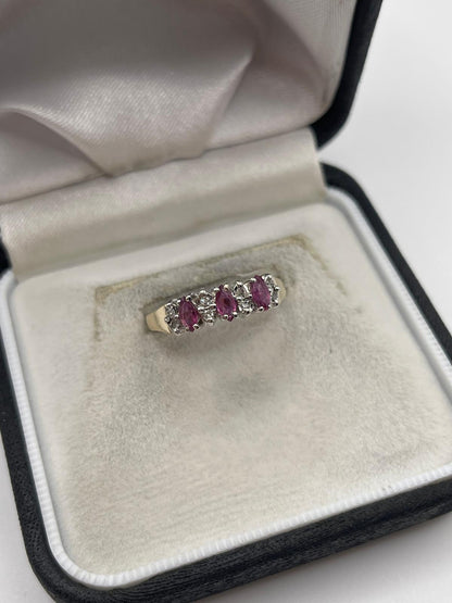 9ct gold ruby and diamond ring