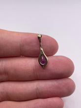 Load image into Gallery viewer, 9ct gold amethyst and diamond pendant
