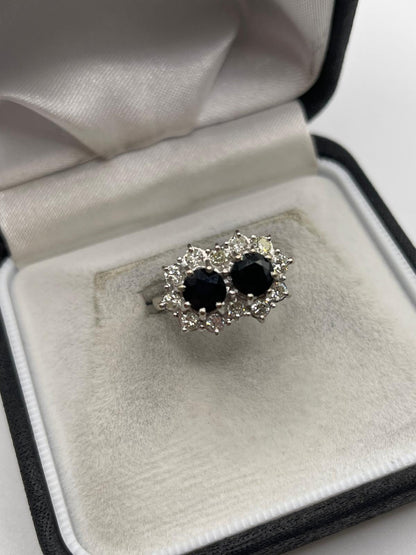 18ct white gold sapphire and diamond ring
