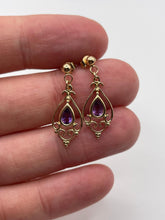 Load image into Gallery viewer, 9ct gold amethyst earrings
