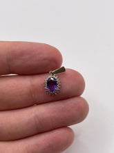 Load image into Gallery viewer, 9ct gold amethyst and diamond pendant
