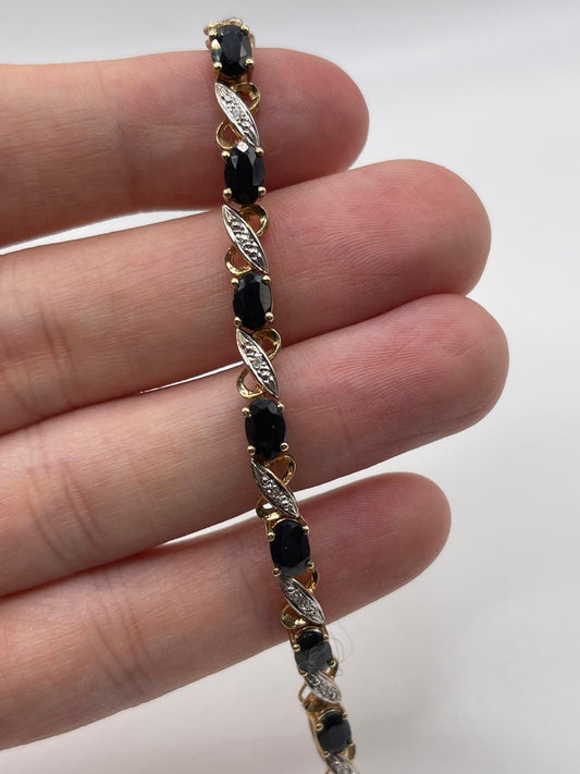 9ct gold sapphire and diamond bracelet