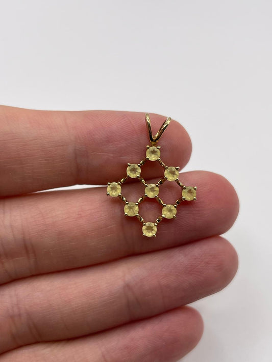 9ct gold quartz pendant