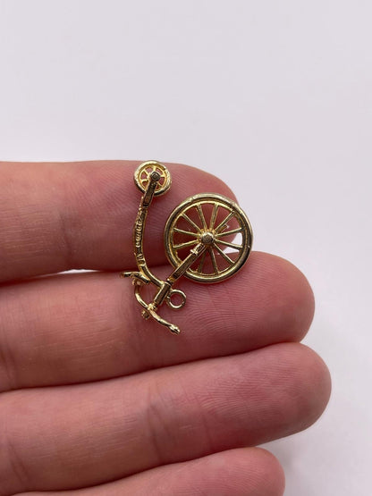 9ct gold penny farthing charm