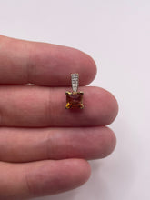 Load image into Gallery viewer, 9ct gold topaz and diamond pendant
