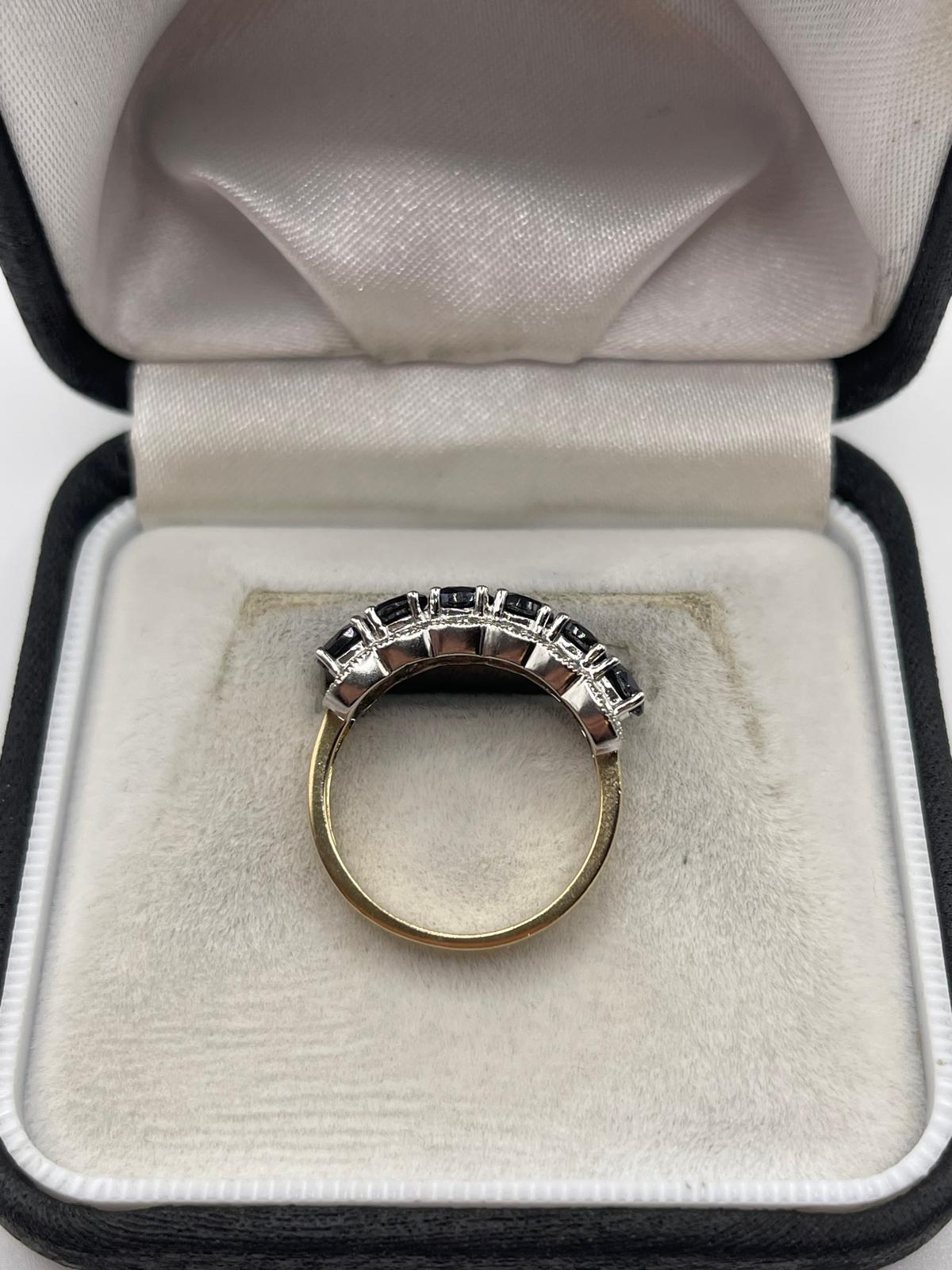 9ct gold sapphire and diamond ring