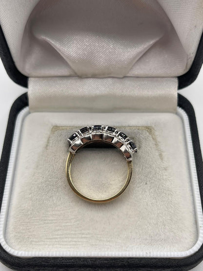 9ct gold sapphire and diamond ring