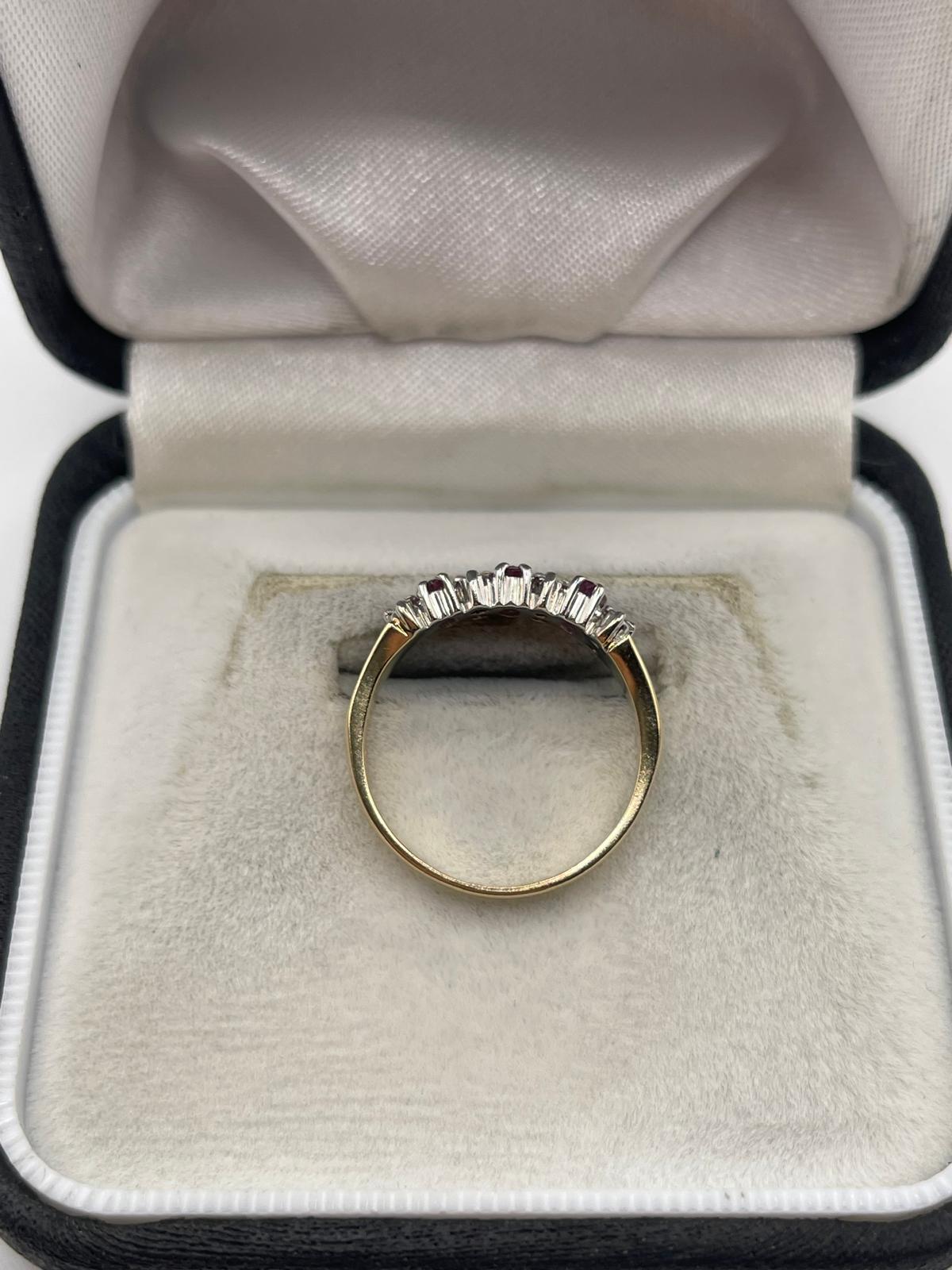 9ct gold ruby and diamond ring