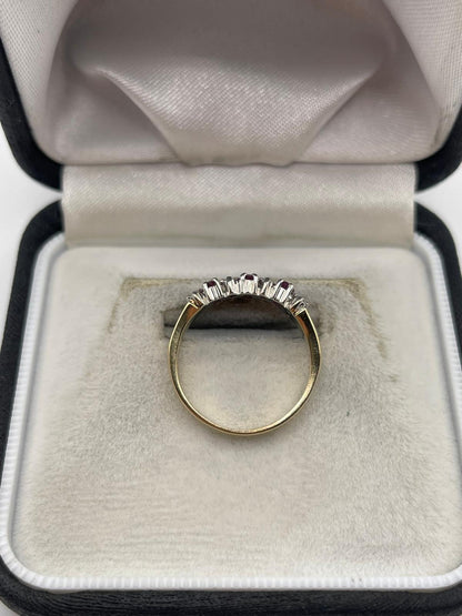 9ct gold ruby and diamond ring