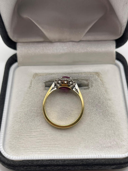 18ct gold ruby and diamond ring