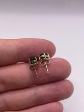 Load image into Gallery viewer, 9ct gold blueberry quartz earrings
