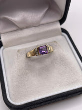 Load image into Gallery viewer, 9ct gold amethyst and diamond ring
