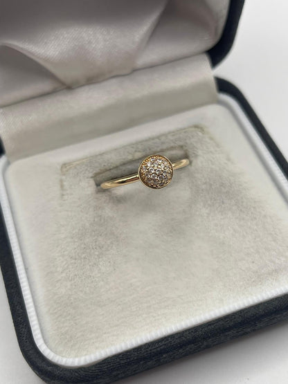 14ct gold cz cluster ring