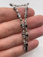 Load image into Gallery viewer, 9ct white gold sapphire and diamond bracelet
