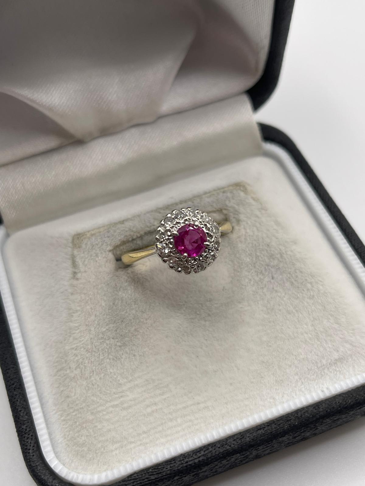18ct gold ruby and diamond ring