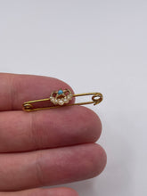 Load image into Gallery viewer, 9ct gold murle Bennett turquoise and pearl brooch
