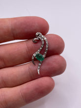 Load image into Gallery viewer, 18ct white gold emerald and diamond pendant

