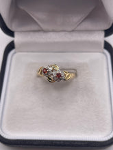 Load image into Gallery viewer, 14ct gold garnet and diamond ring
