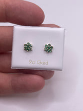 Load image into Gallery viewer, 9ct gold emerald earrings
