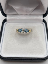 Load image into Gallery viewer, 18ct gold blue topaz and diamond ring
