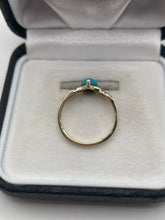 Load image into Gallery viewer, 9ct gold turquoise and blue diamond ring
