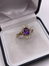 Load image into Gallery viewer, 9ct gold amethyst ring
