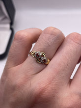 Load image into Gallery viewer, 14ct gold garnet and diamond ring
