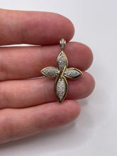 Load image into Gallery viewer, 9ct gold diamond cross pendant

