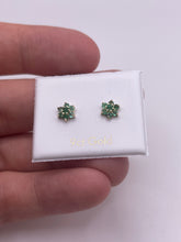Load image into Gallery viewer, 9ct gold emerald earrings
