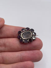 Load image into Gallery viewer, Antique gold garnet mourning brooch
