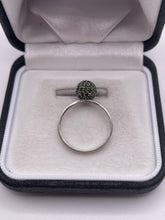Load image into Gallery viewer, 9ct white gold green diamond ring

