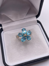 Load image into Gallery viewer, 9ct gold blue apatite and diamond ring
