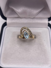 Load image into Gallery viewer, 9ct gold topaz and diamond ring
