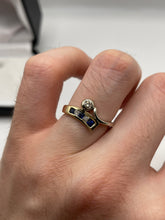 Load image into Gallery viewer, 14ct gold sapphire and diamond ring
