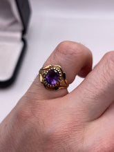 Load image into Gallery viewer, 9ct gold amethyst ring
